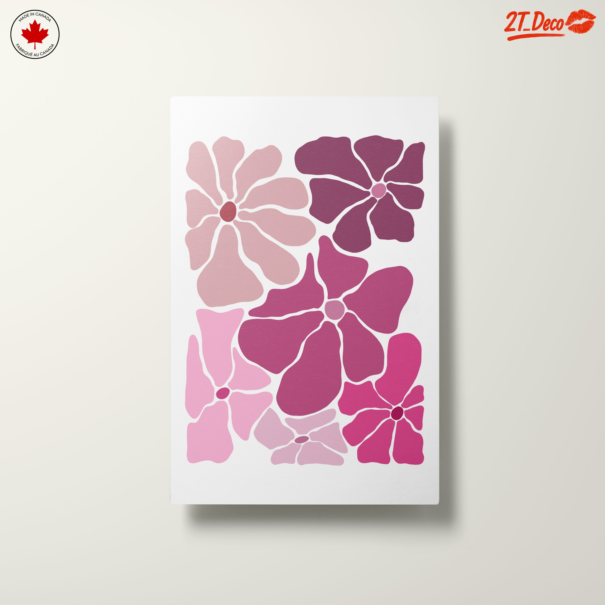 Vibrant Floral Artwork in Pink Tones - Image 10
