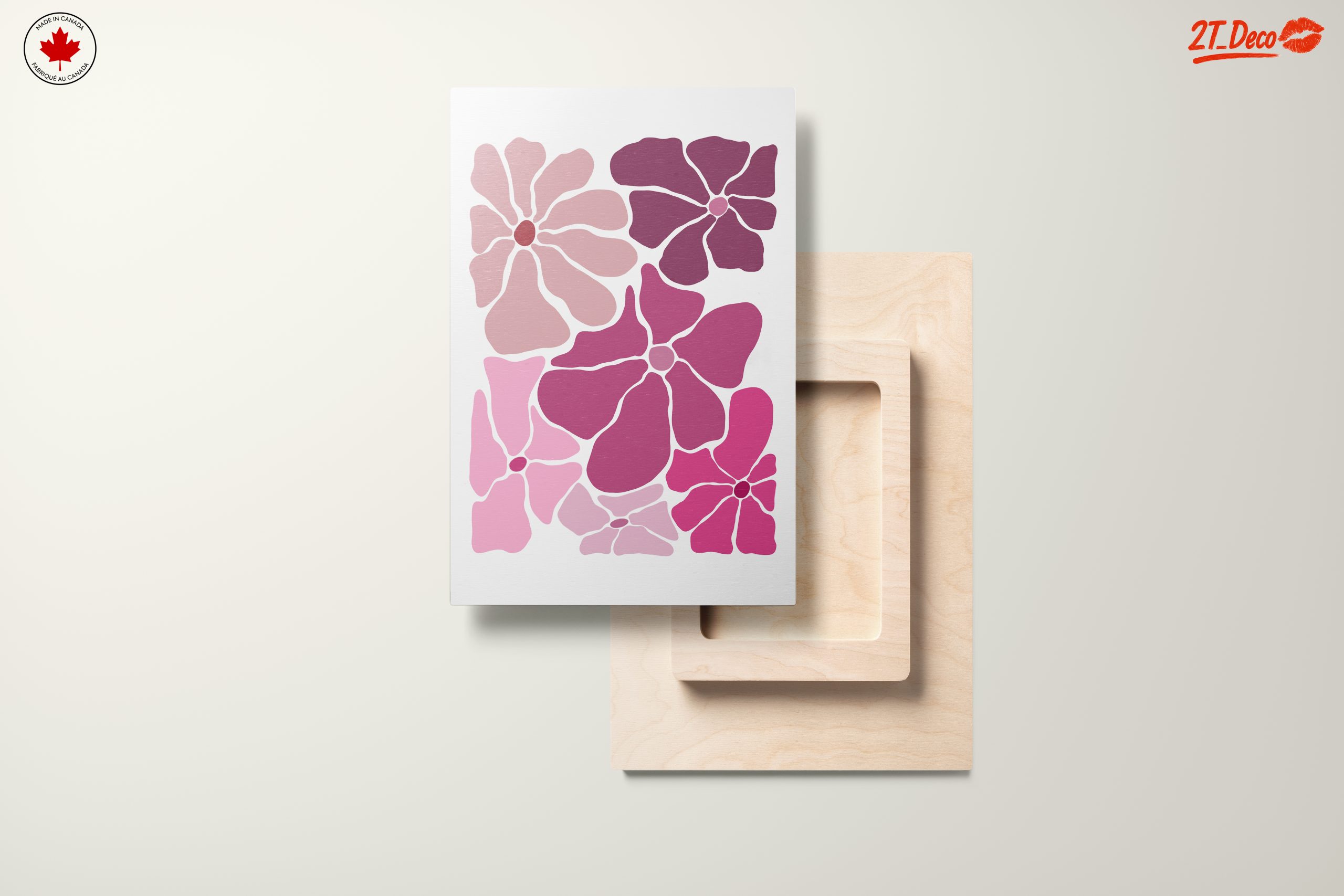 Vibrant Floral Artwork in Pink Tones - Image 11