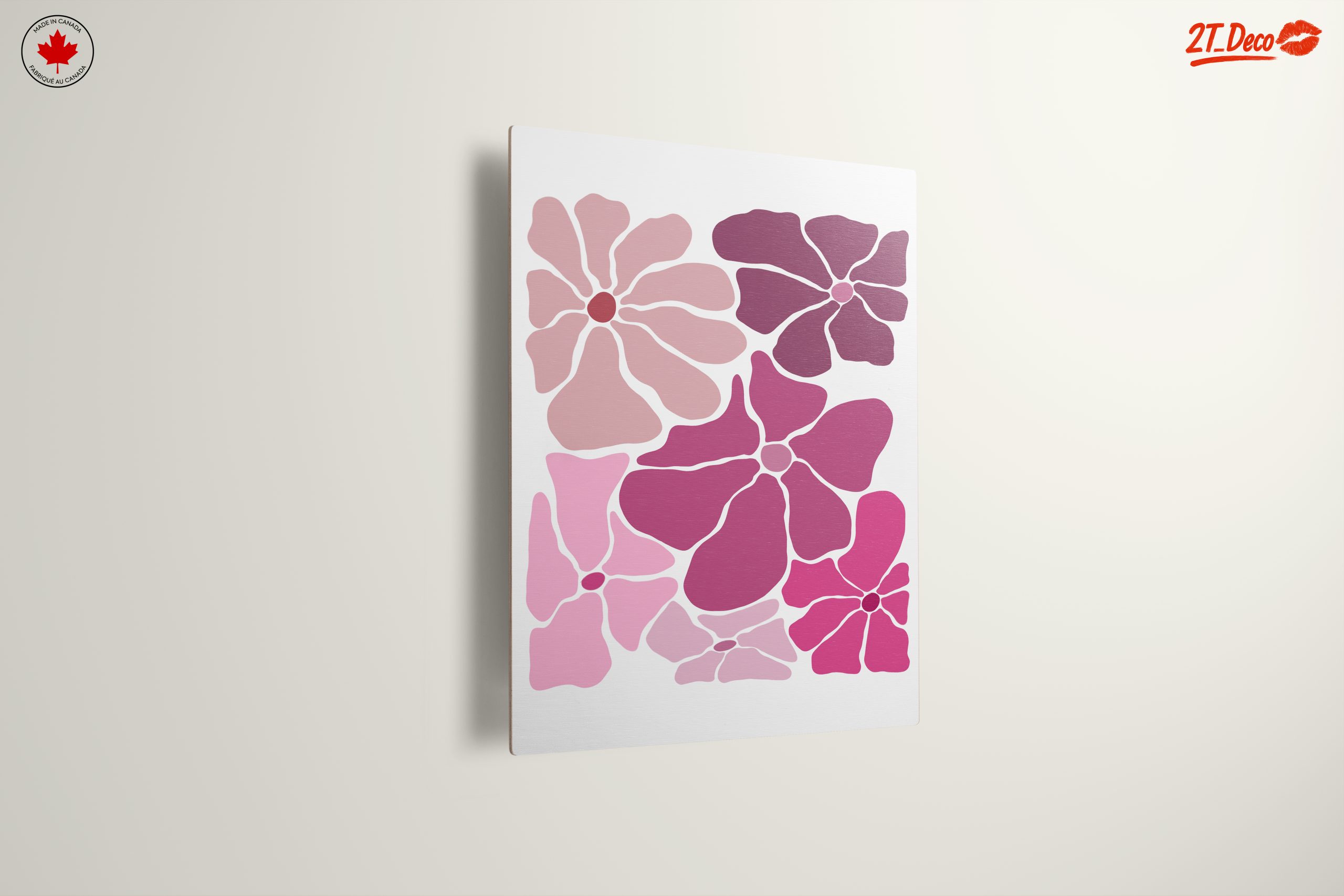 Vibrant Floral Artwork in Pink Tones - Image 13