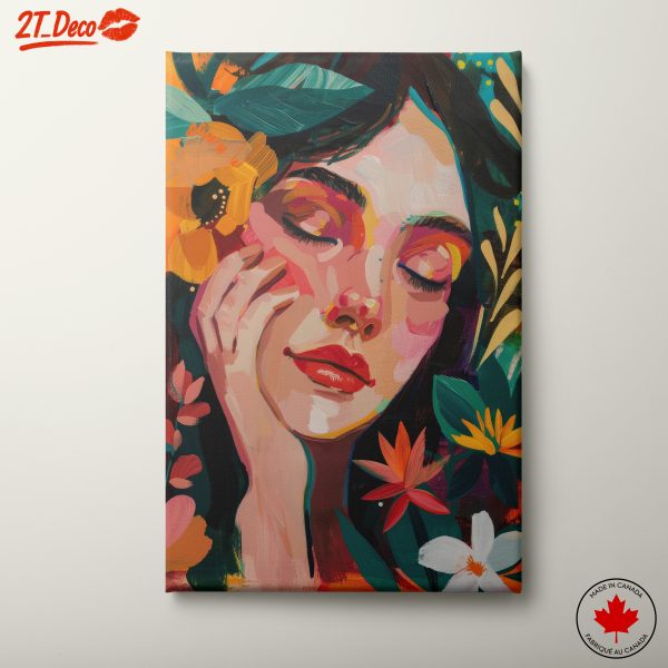 Vibrant Floral Illustration of a Woman