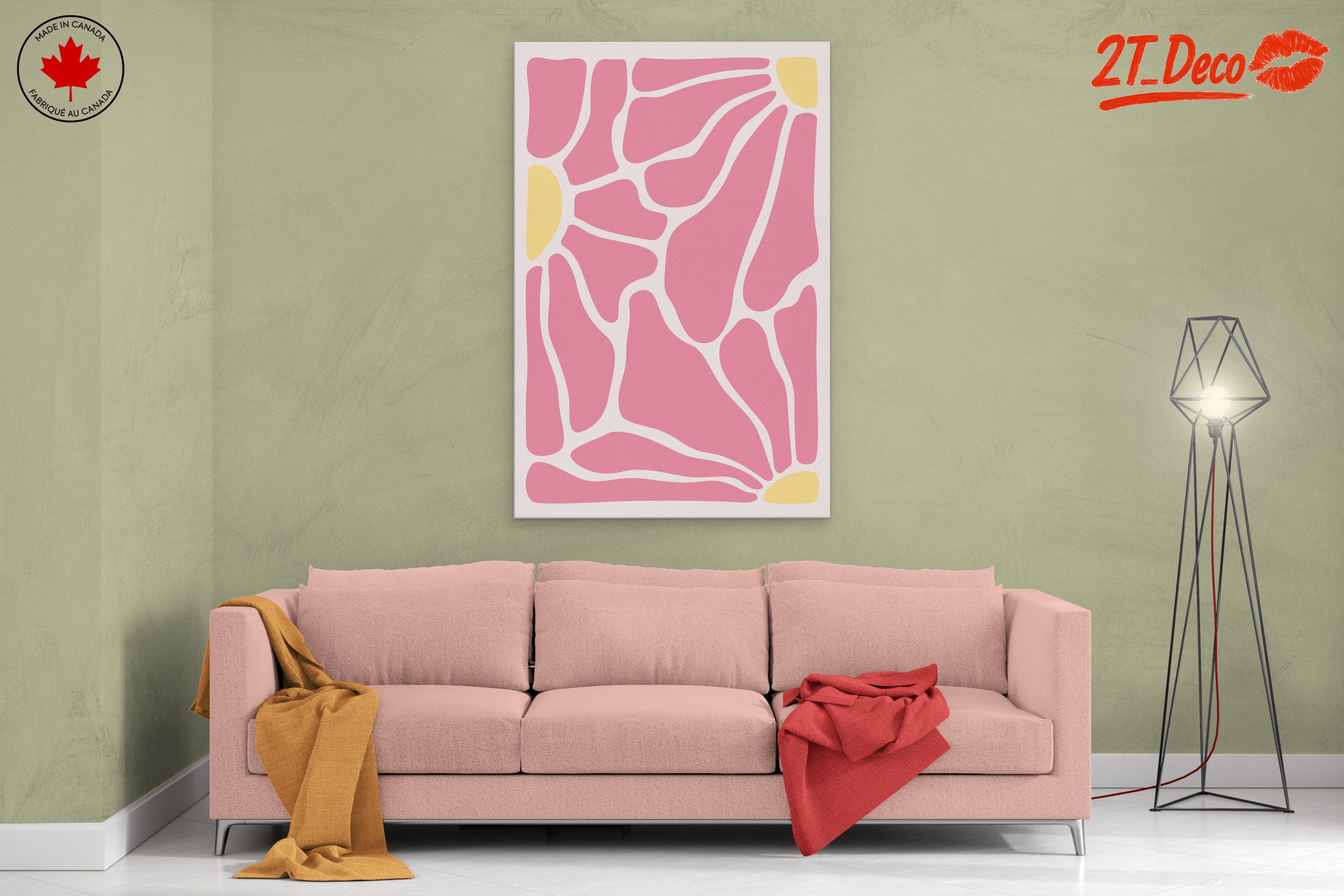 Vibrant Abstract Design in Soft Pink - Image 2