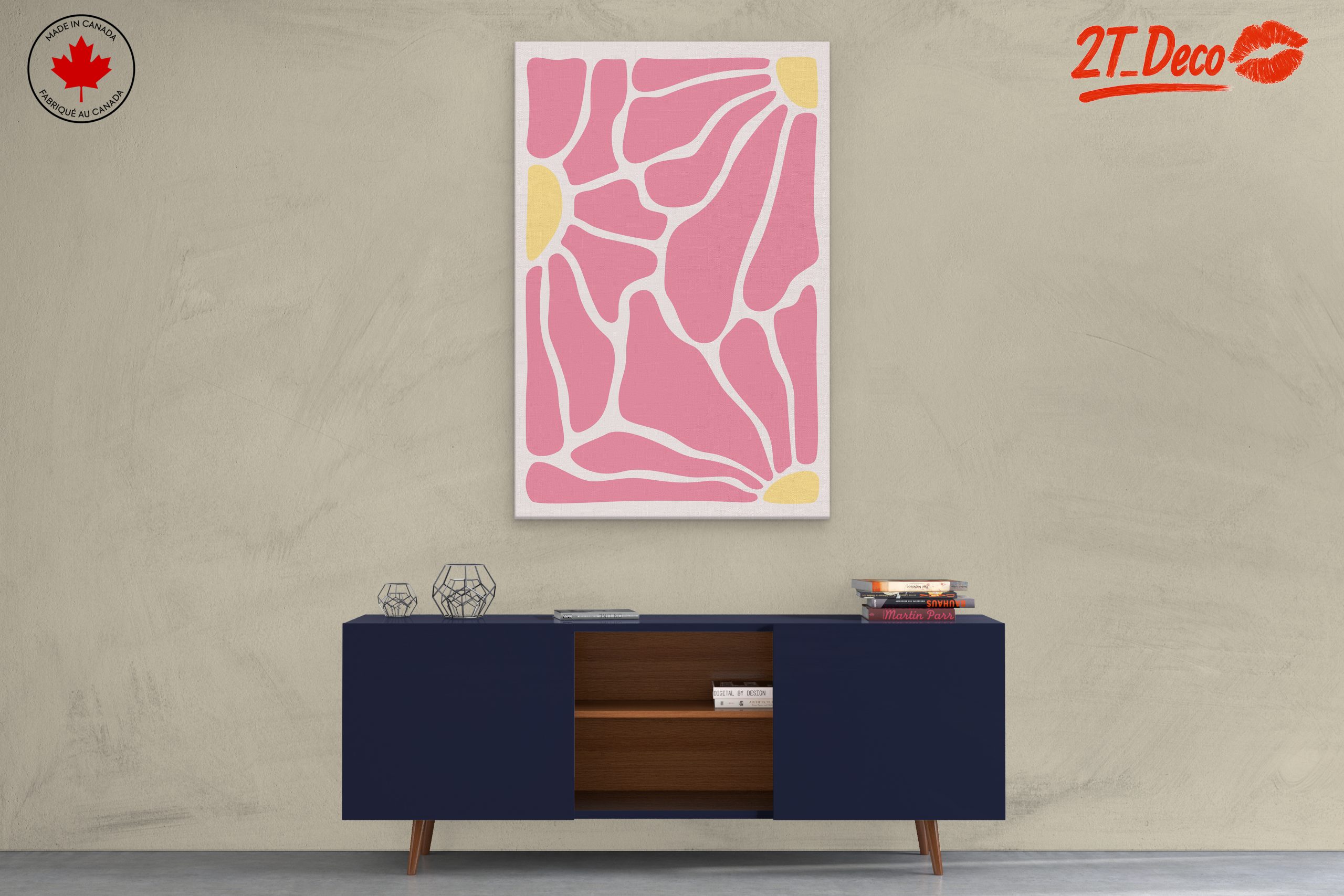 Vibrant Abstract Design in Soft Pink - Image 3