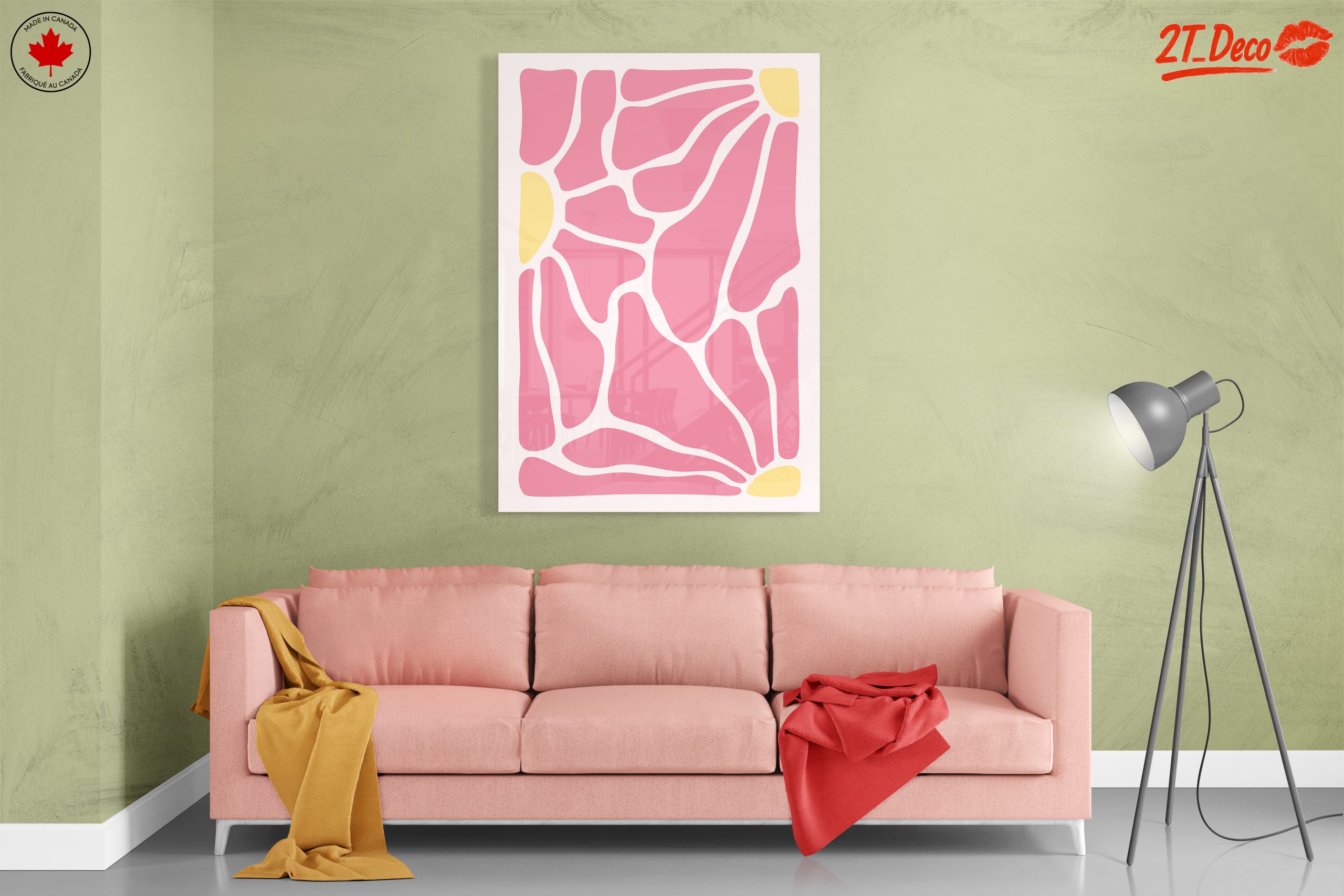 Vibrant Abstract Design in Soft Pink - Image 7