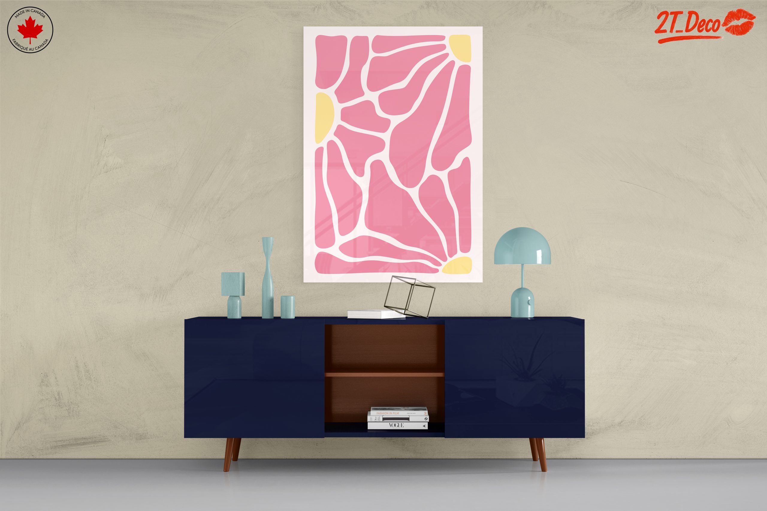Vibrant Abstract Design in Soft Pink - Image 8