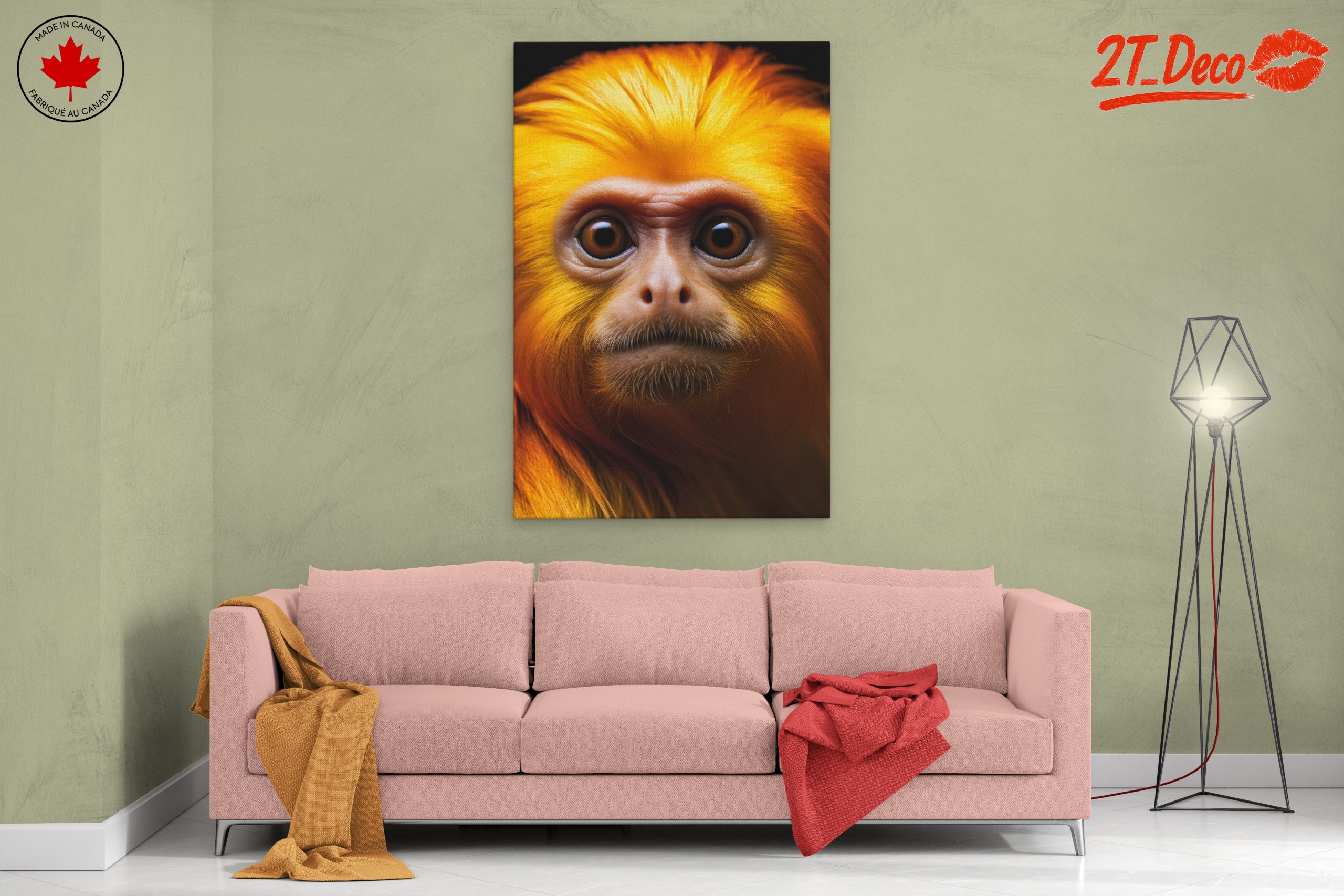 Vibrant Monkey Portrait Wall Art - Image 2