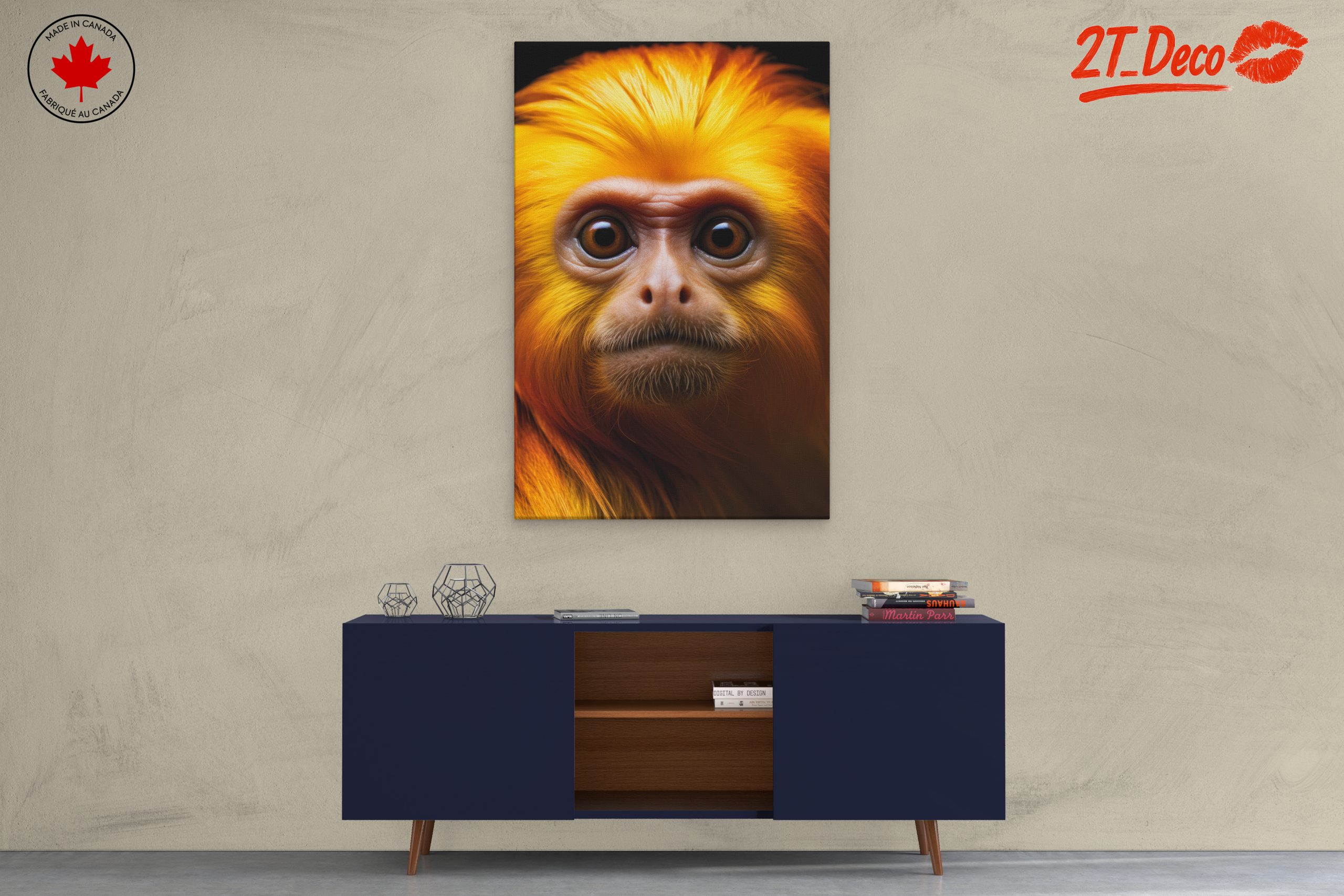 Vibrant Monkey Portrait Wall Art - Image 3