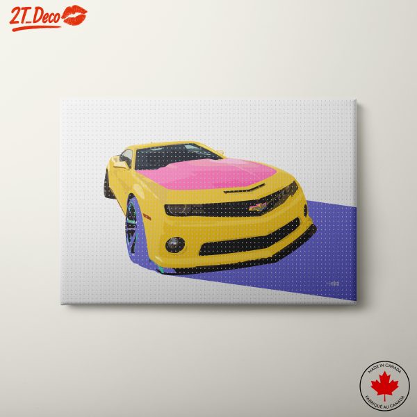 Stylized Classic Yellow Car Artwork