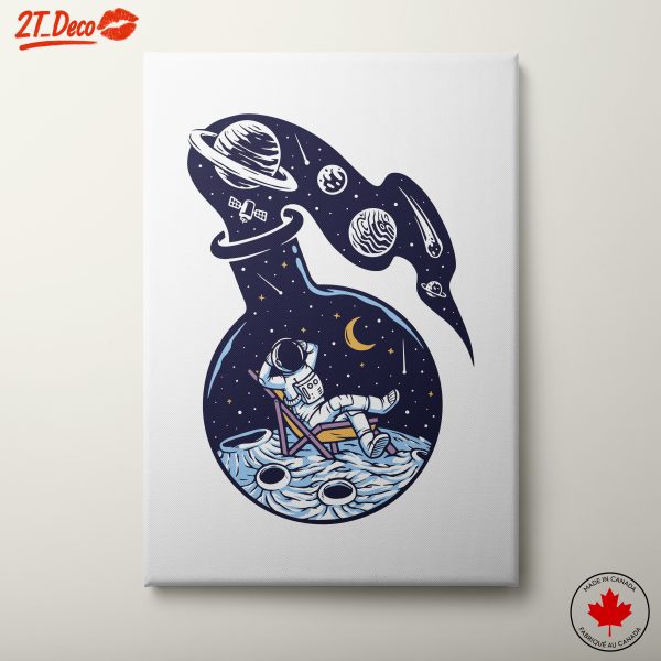 Astronaut Relaxing in Cosmic Illustration