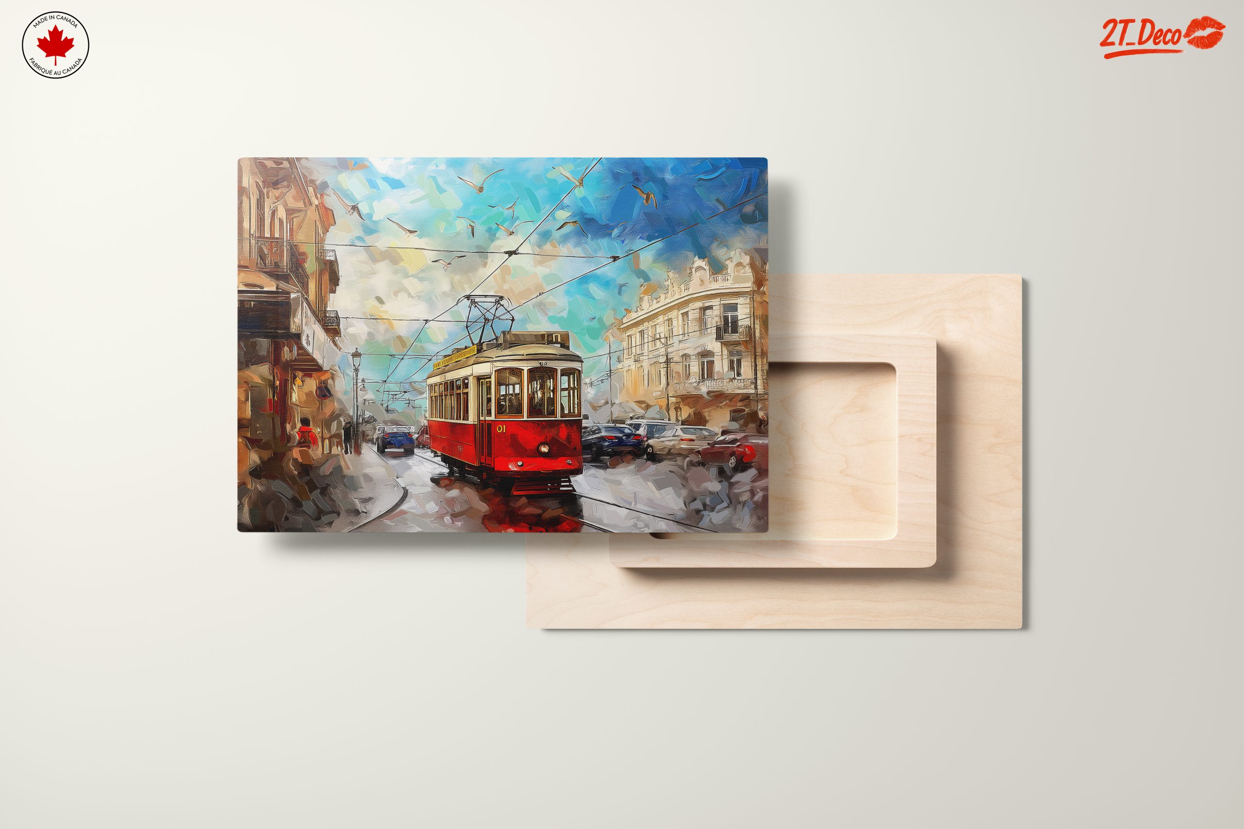 Vibrant City Tram Scene Art - Image 11