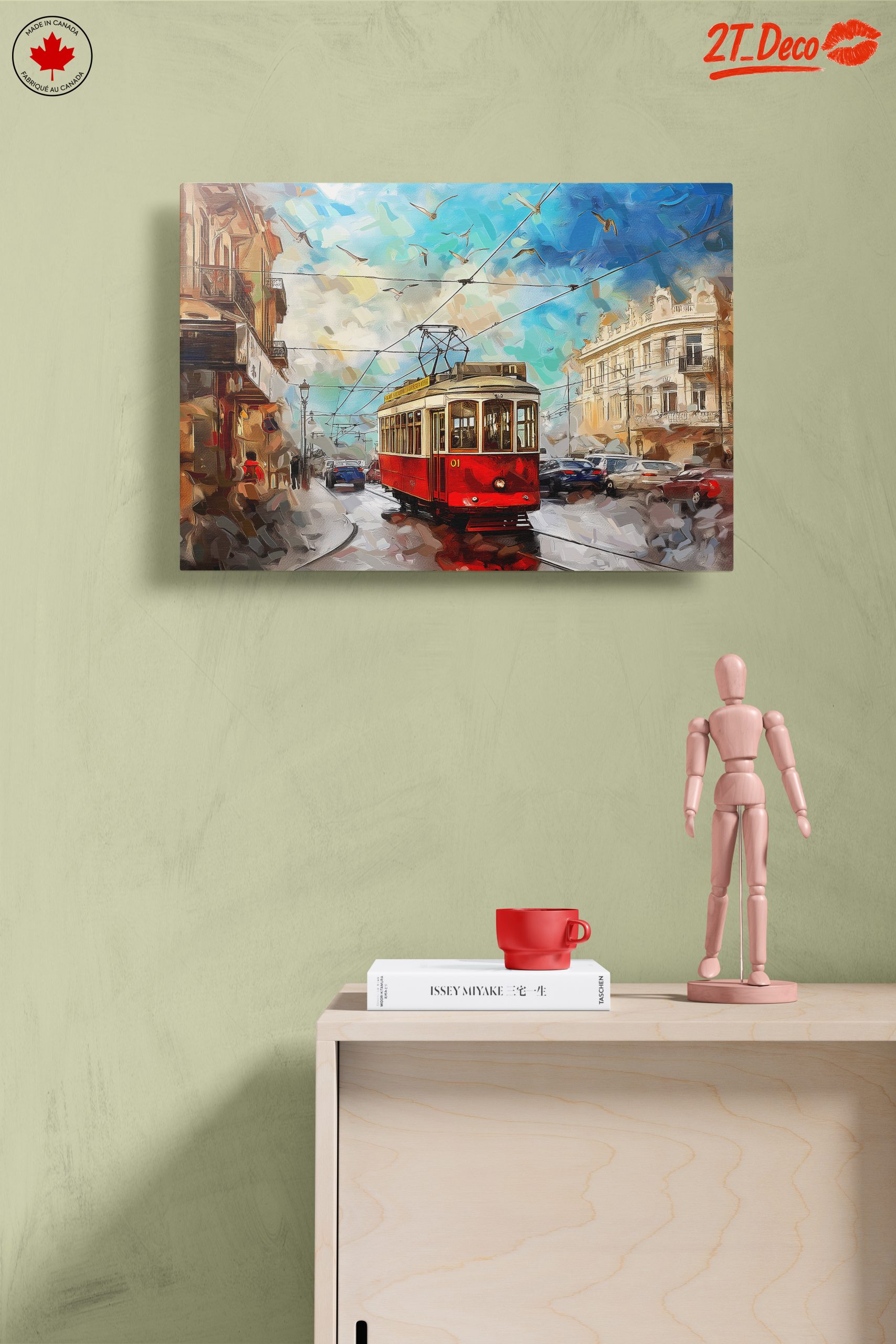 Vibrant City Tram Scene Art - Image 14