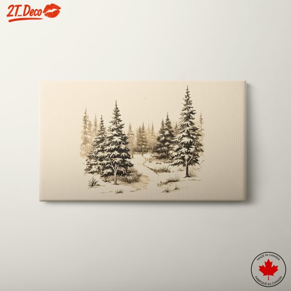 Snow-Covered Pine Trees in Nature