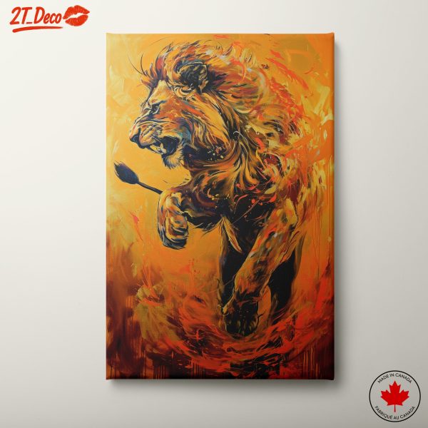 Vibrant Lion Portrait with Bold Colors