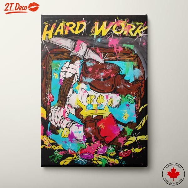 Cartoon Artwork with Hard Work Theme