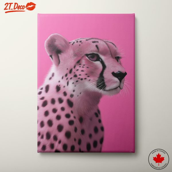 Stylized Pink Leopard Portrait
