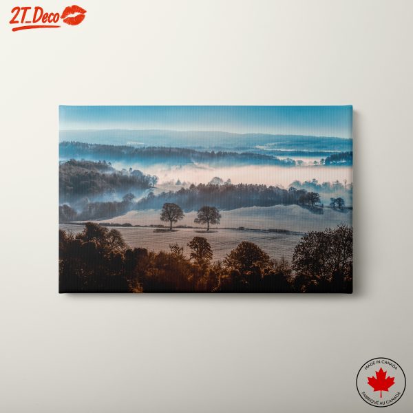 Serene Nature Landscape with Misty Hills