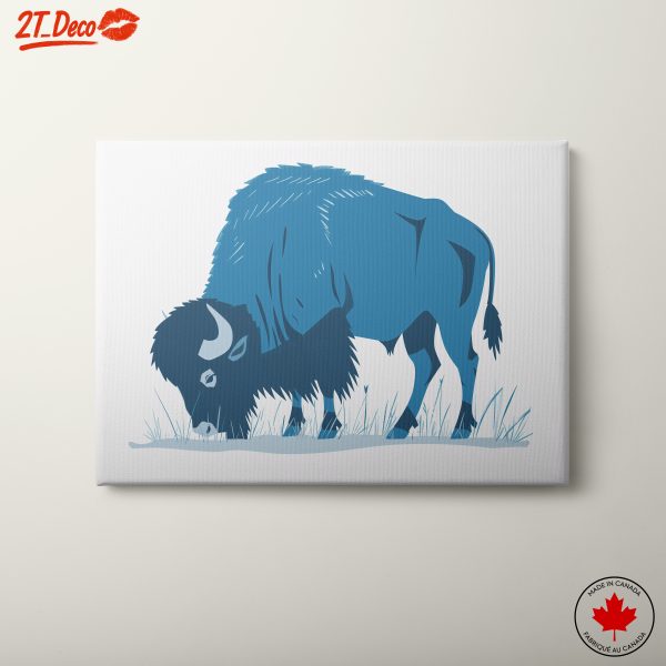 Stylized Blue Bison Artwork