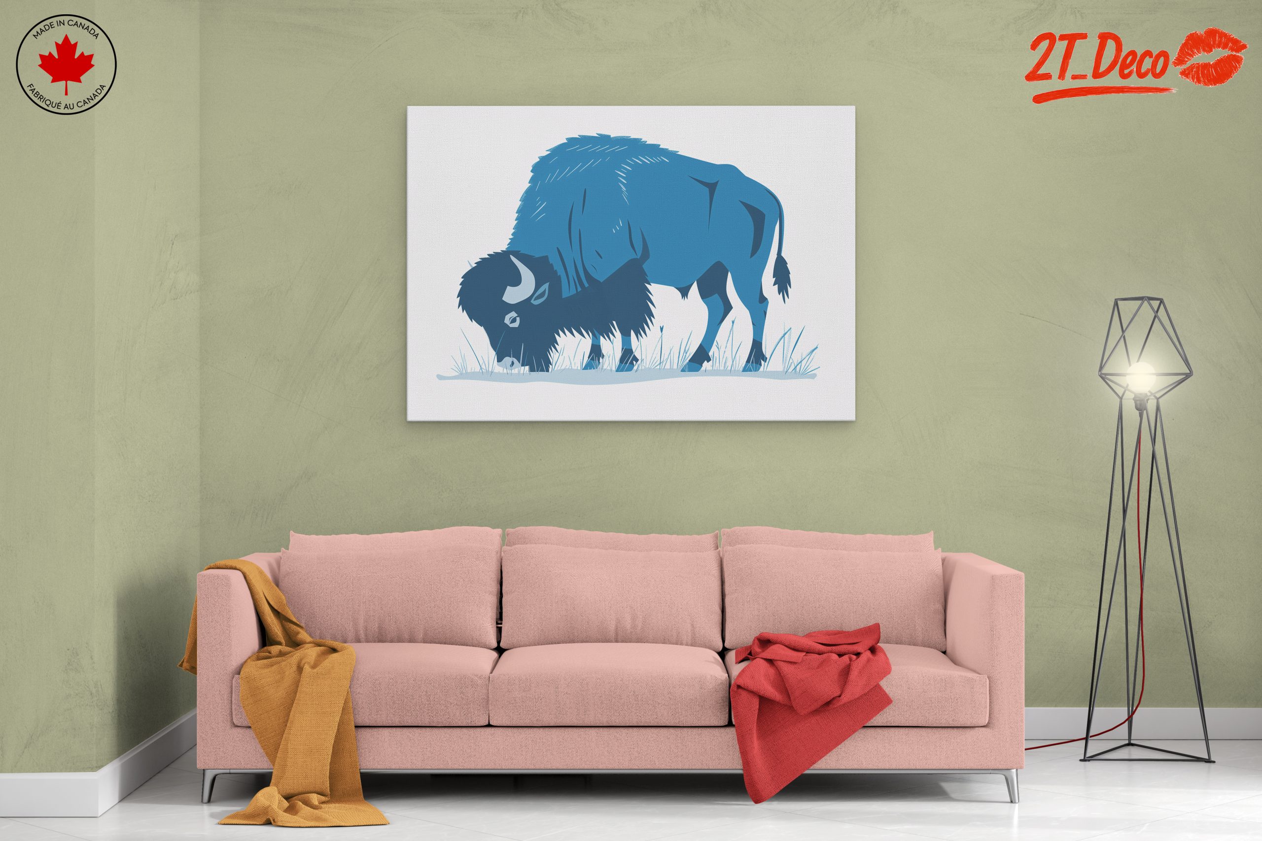 Stylized Blue Bison Artwork - Image 2