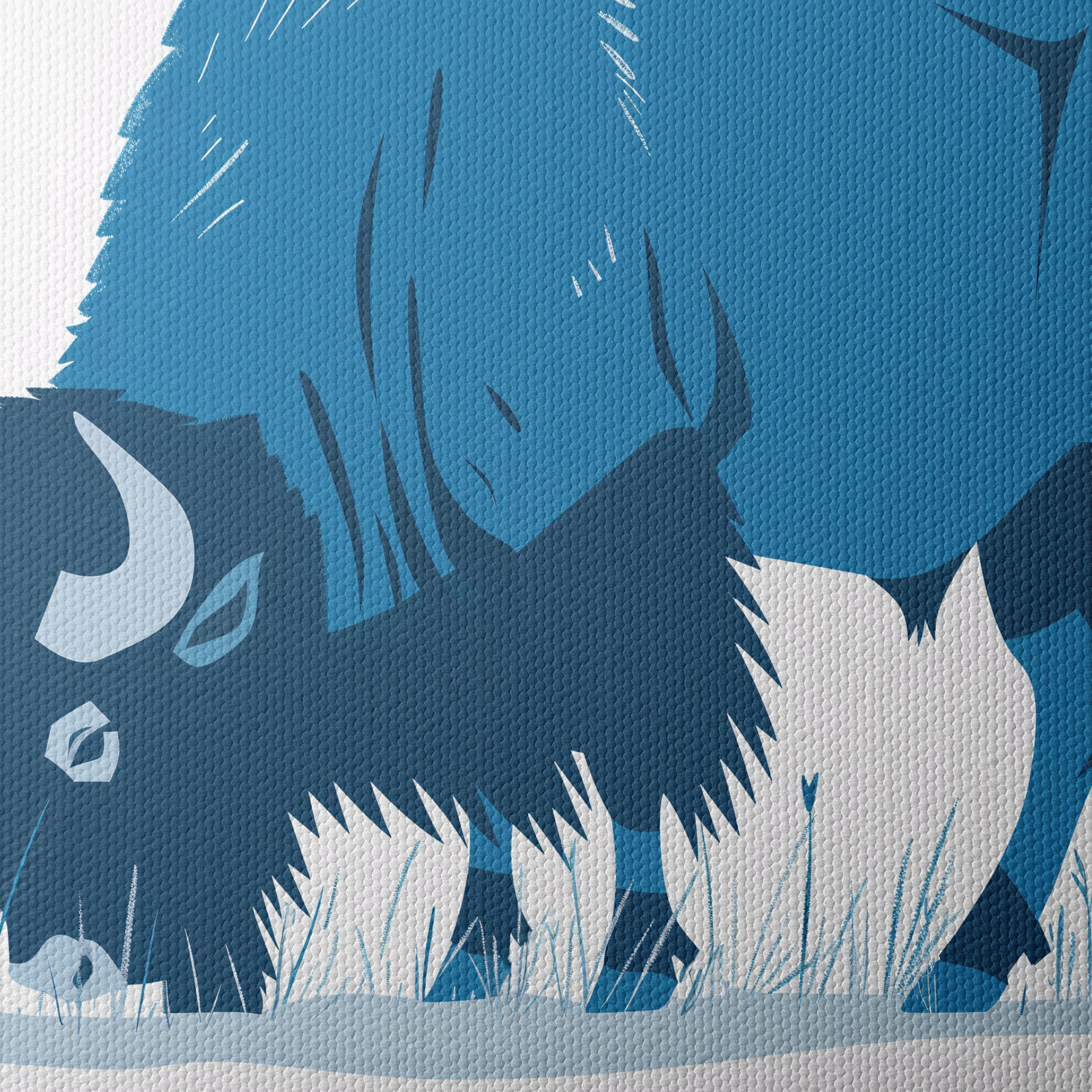 Stylized Blue Bison Artwork - Image 4