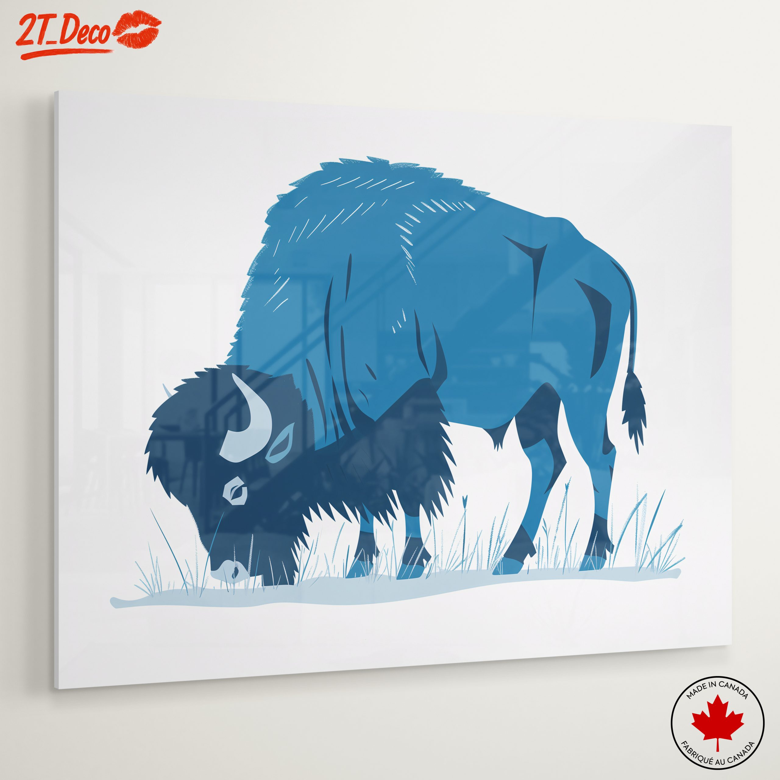 Stylized Blue Bison Artwork - Image 6