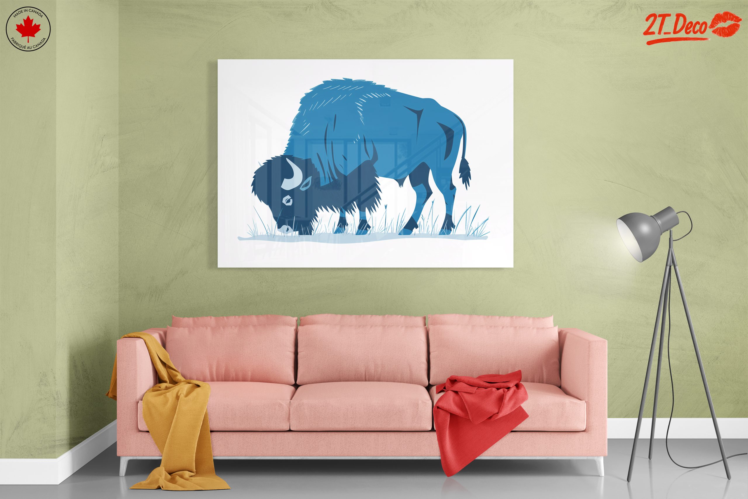 Stylized Blue Bison Artwork - Image 7