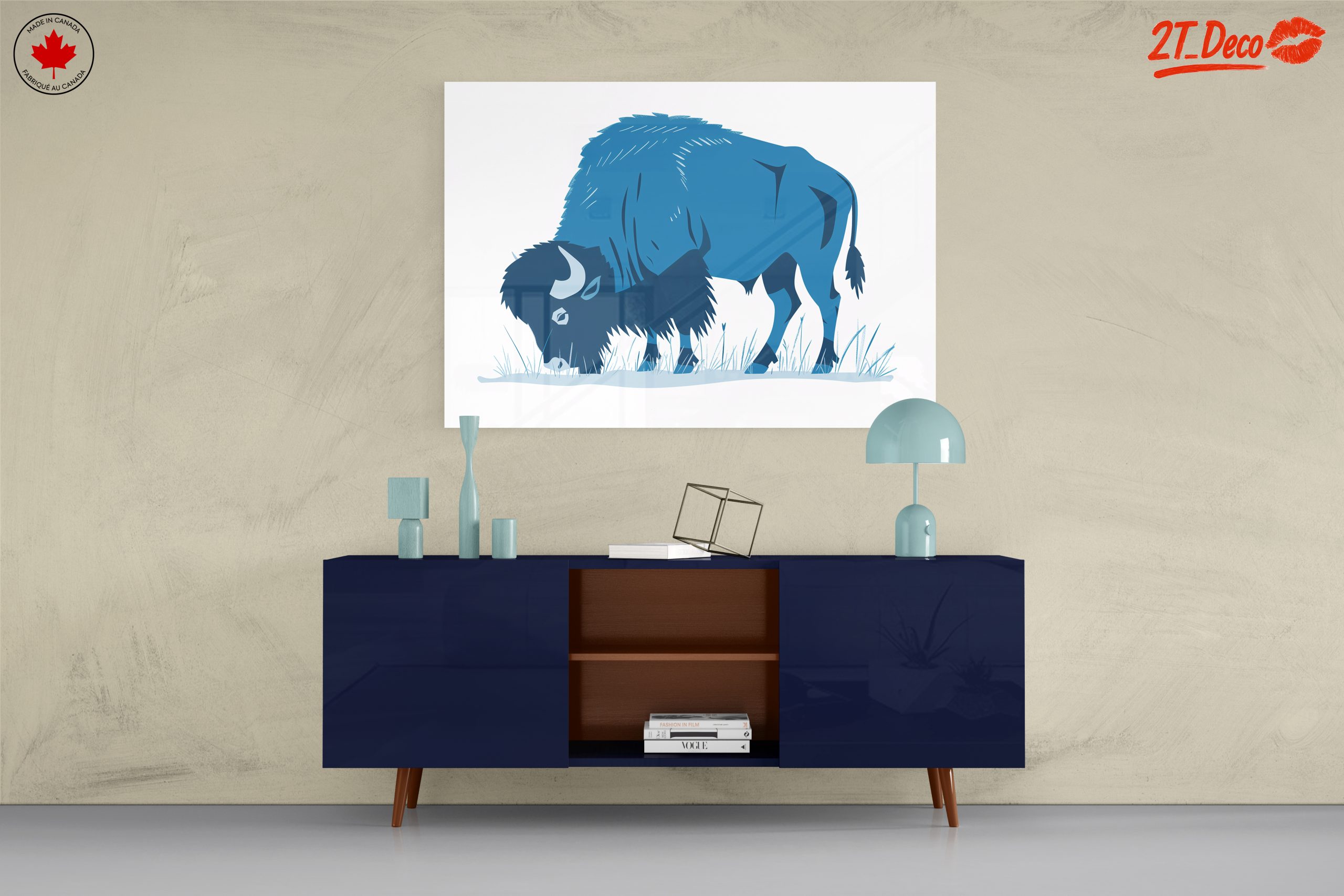 Stylized Blue Bison Artwork - Image 8