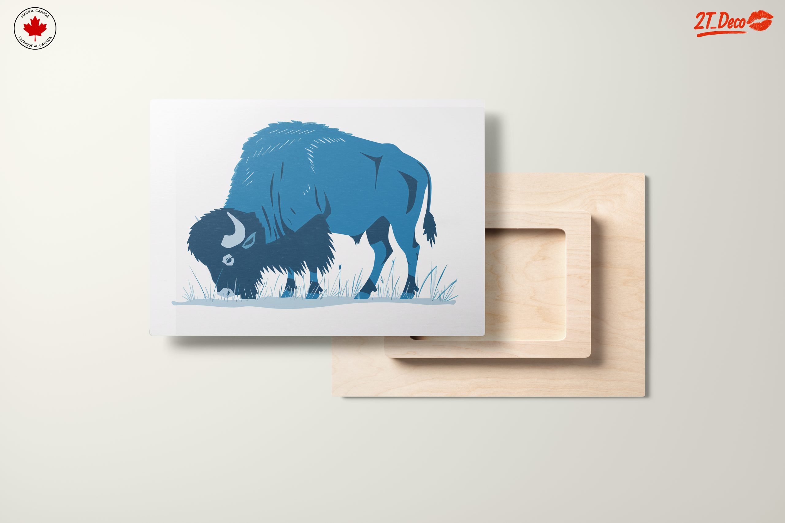 Stylized Blue Bison Artwork - Image 11