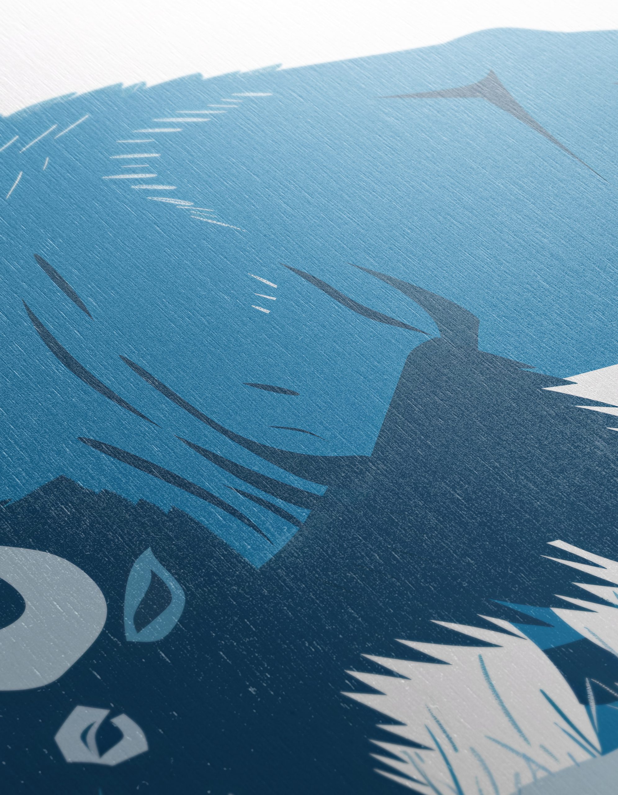 Stylized Blue Bison Artwork - Image 12