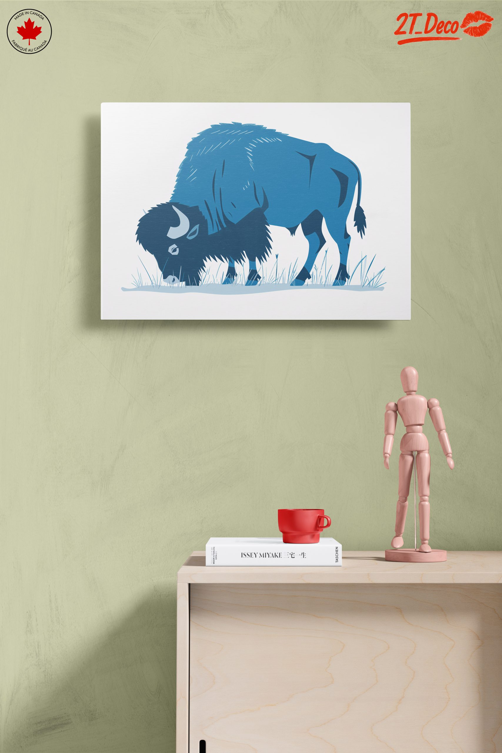 Stylized Blue Bison Artwork - Image 14