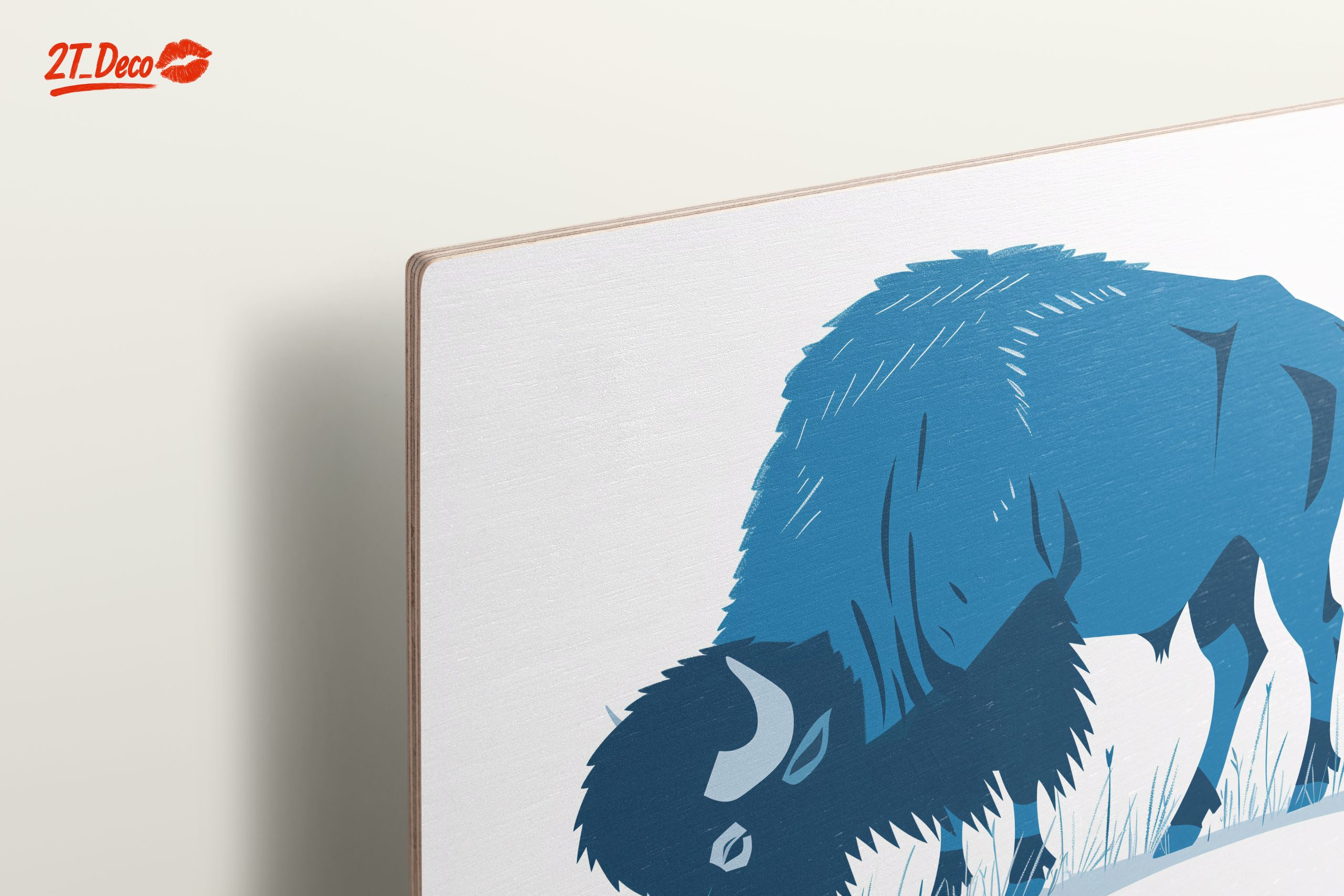 Stylized Blue Bison Artwork - Image 15