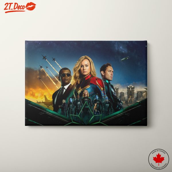 Captain Marvel and Allies in Epic Scene