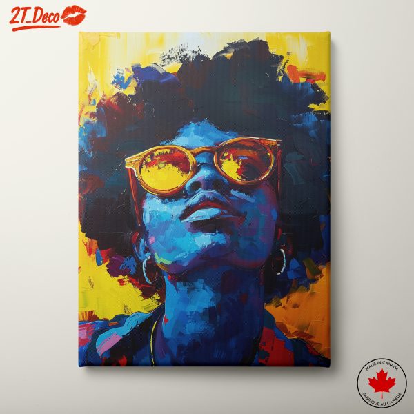 Vibrant Afro Art with Bold Colors and Expression