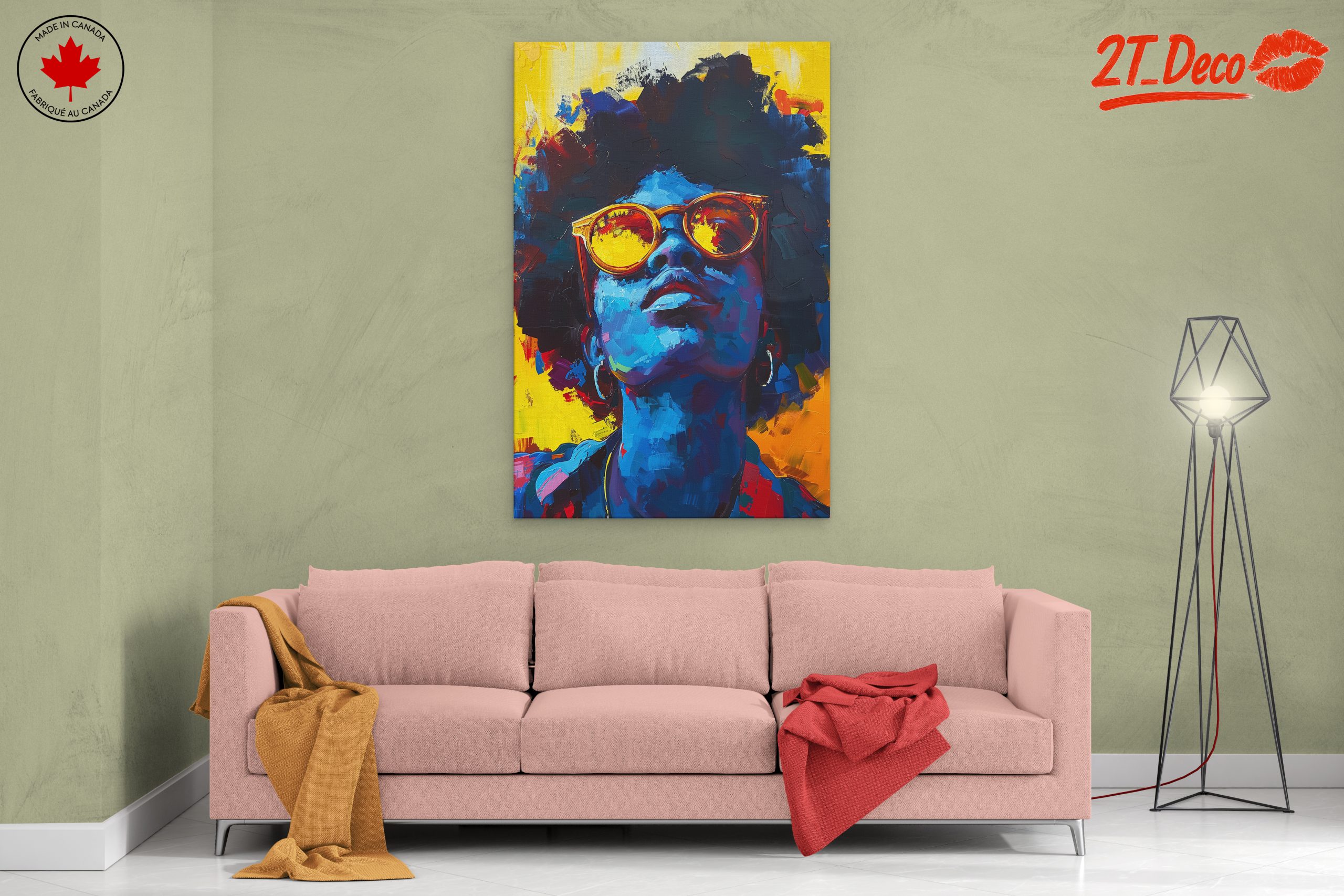 Vibrant Afro Art with Bold Colors and Expression - Image 2