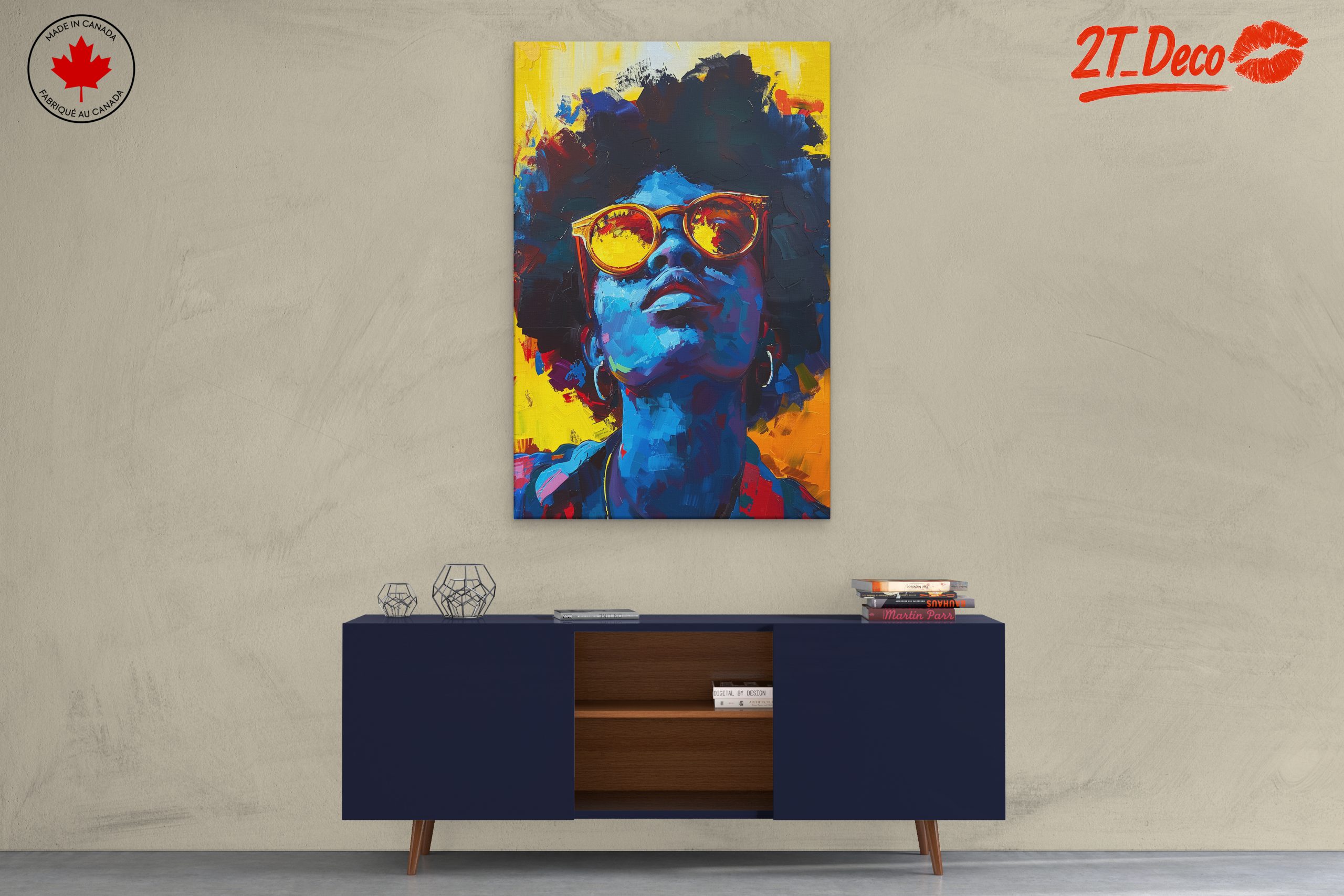 Vibrant Afro Art with Bold Colors and Expression - Image 3