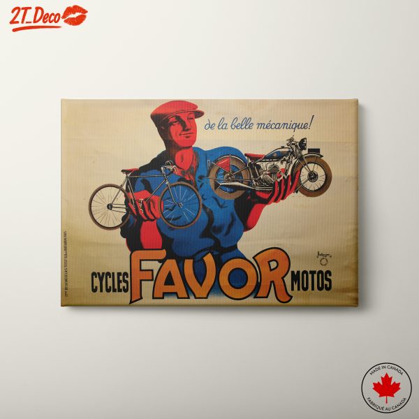 Vintage Promotional Art Featuring Bicycles and Motorcycles