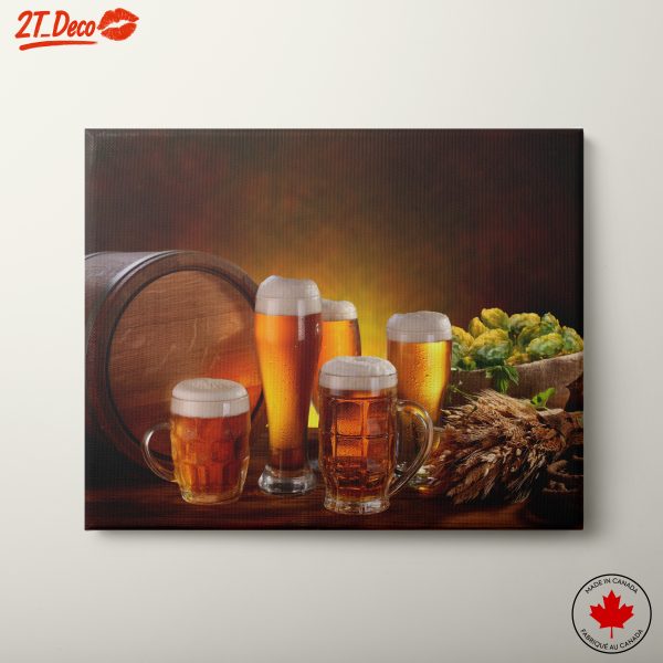 Assortment of Beer Glasses and Hops
