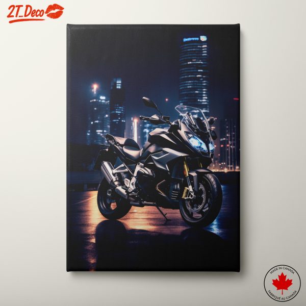 Sleek Urban Motorcycle in Night Setting