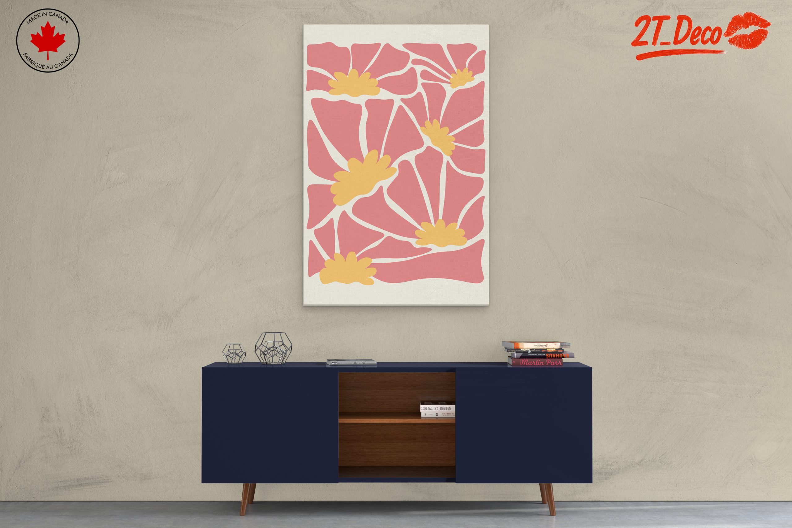 Stylized Floral Artwork in Pastel Tones - Image 3