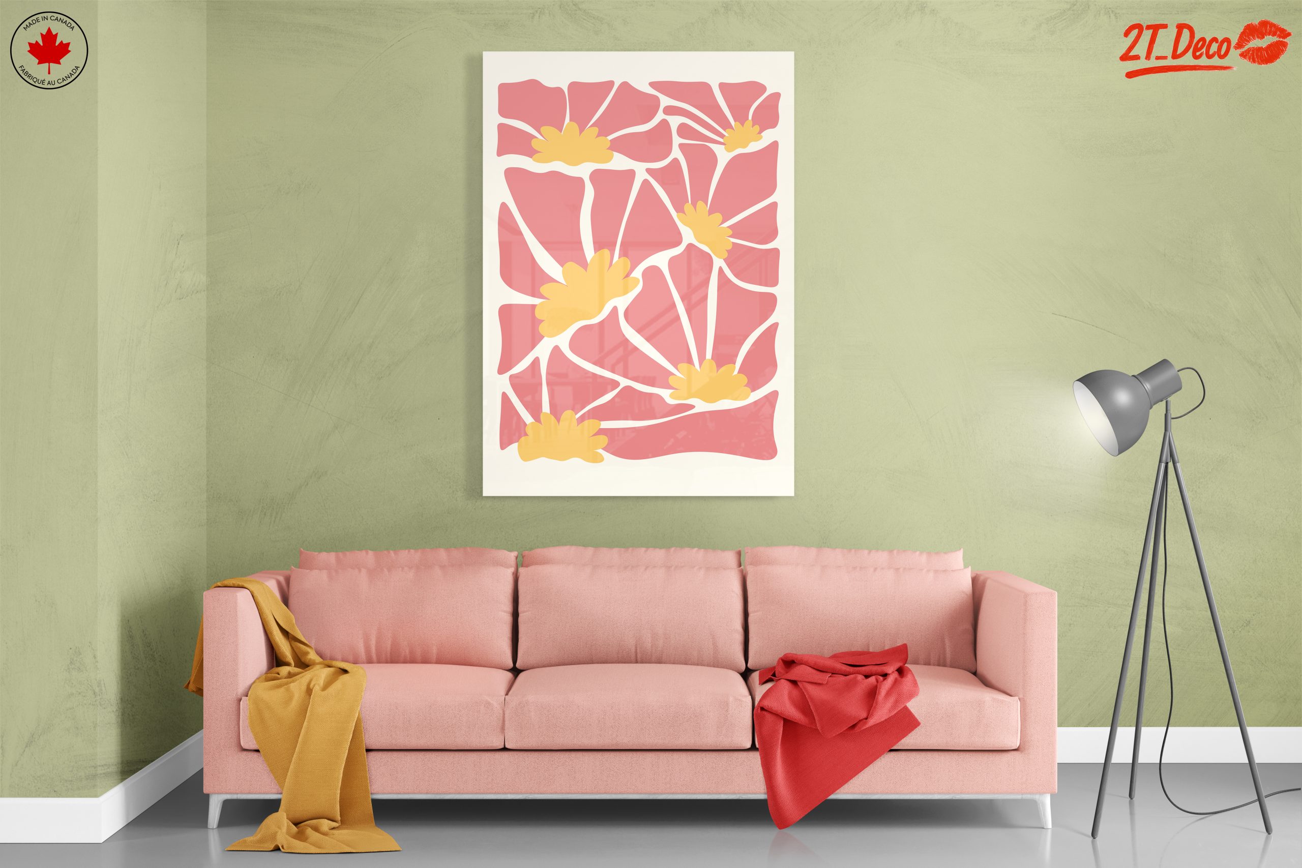 Stylized Floral Artwork in Pastel Tones - Image 7