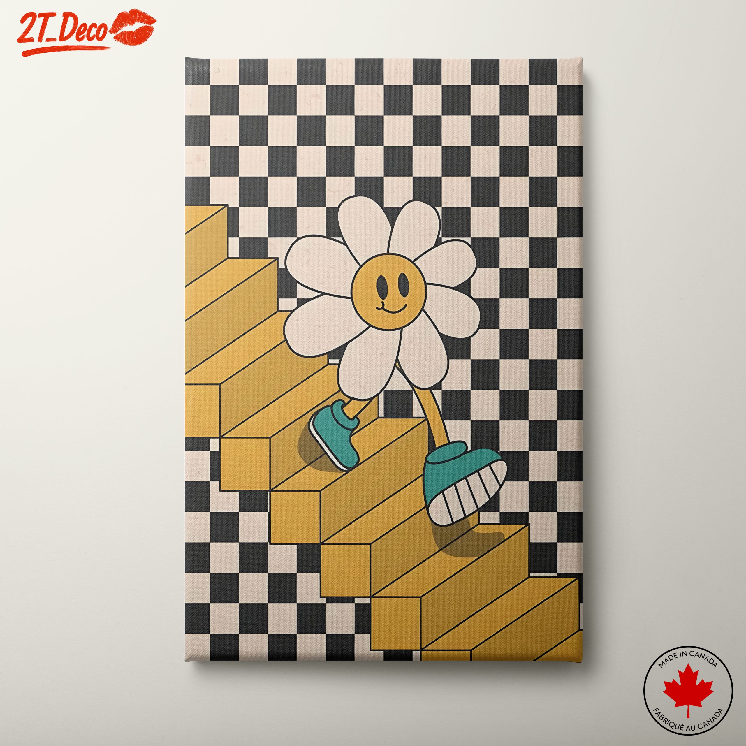 Whimsical Doodle Flower on Stairs