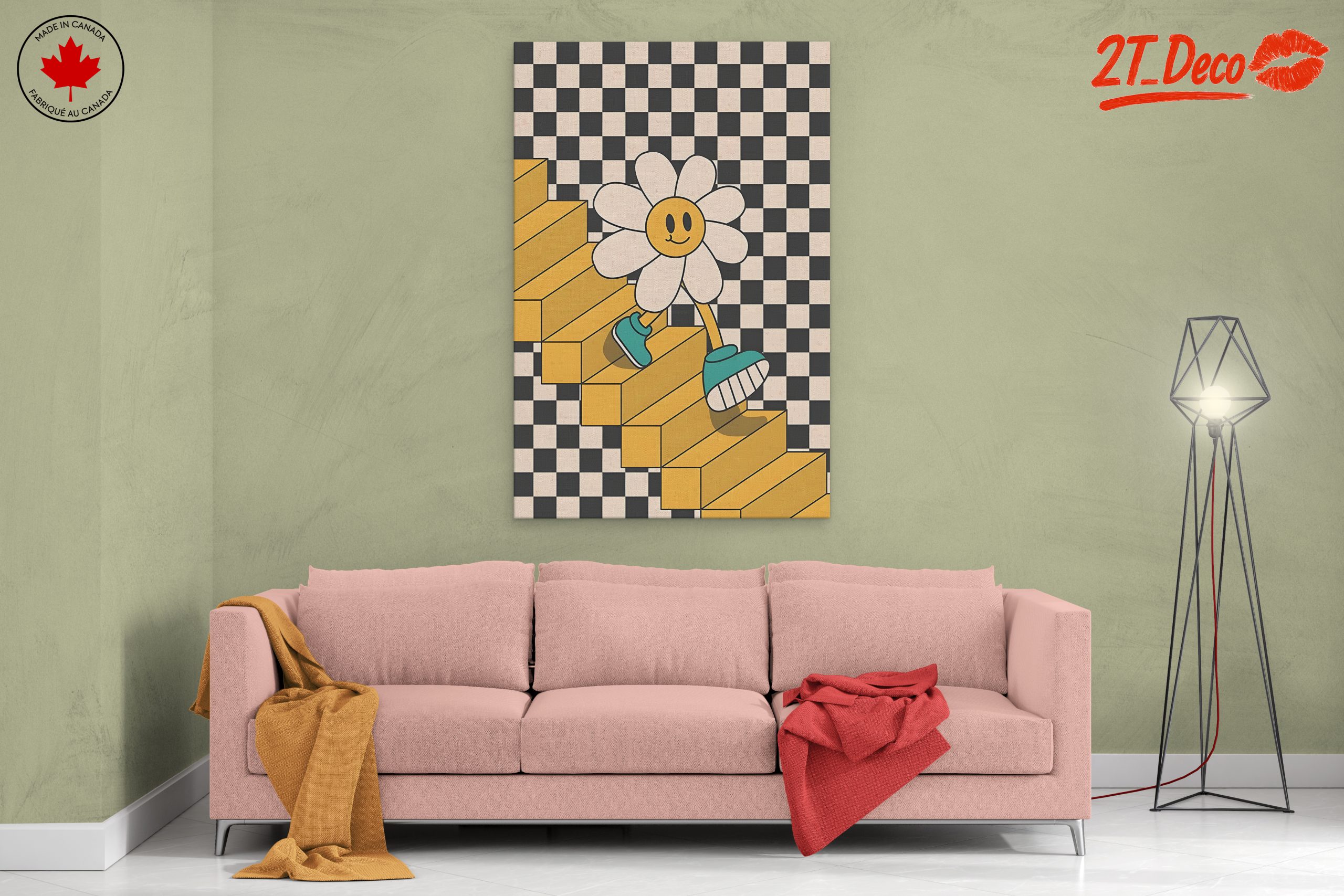 Whimsical Doodle Flower on Stairs - Image 2