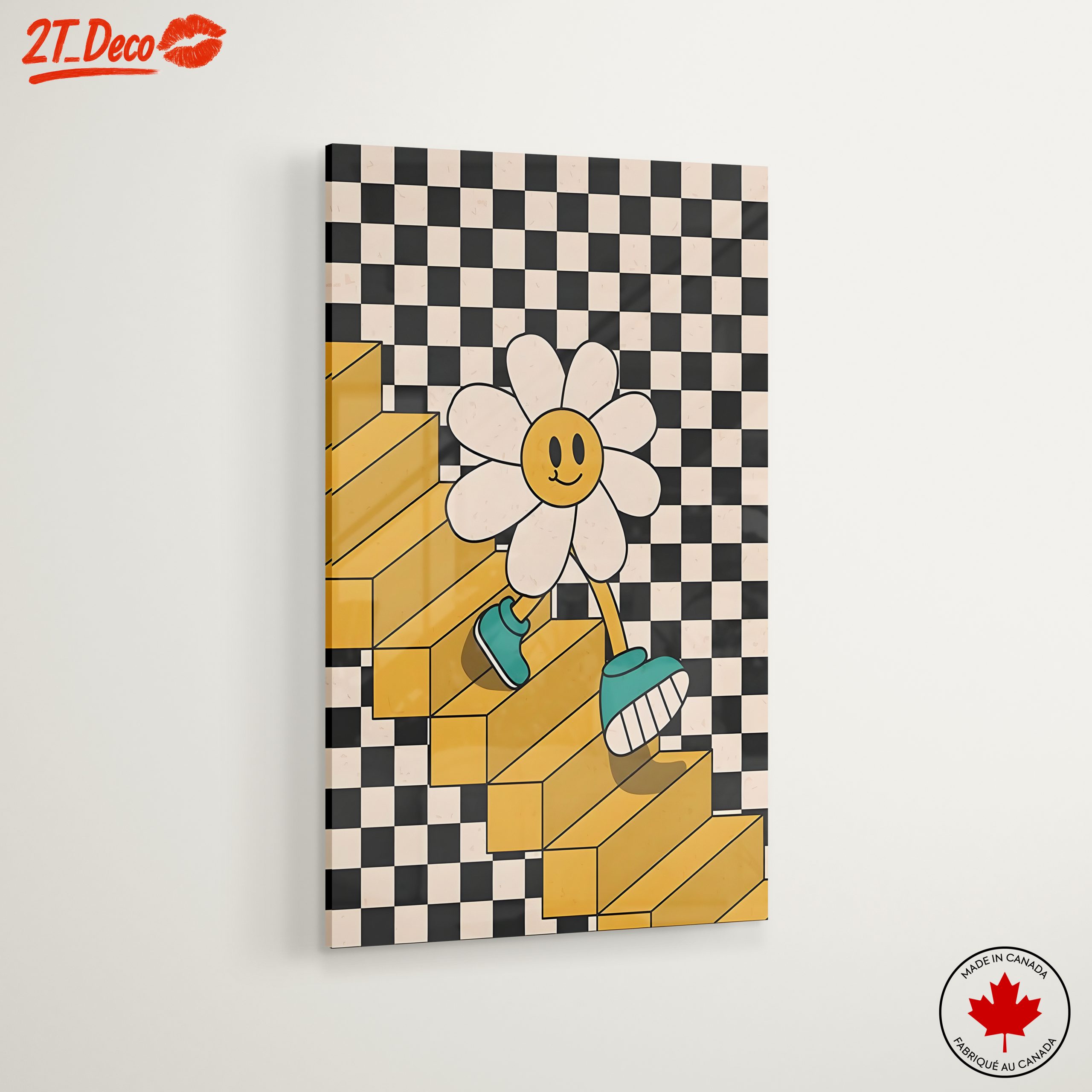 Whimsical Doodle Flower on Stairs - Image 6