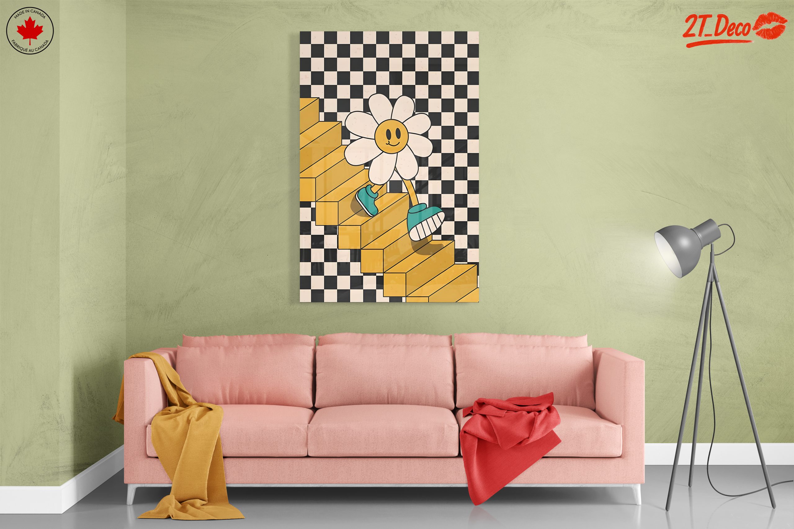 Whimsical Doodle Flower on Stairs - Image 7