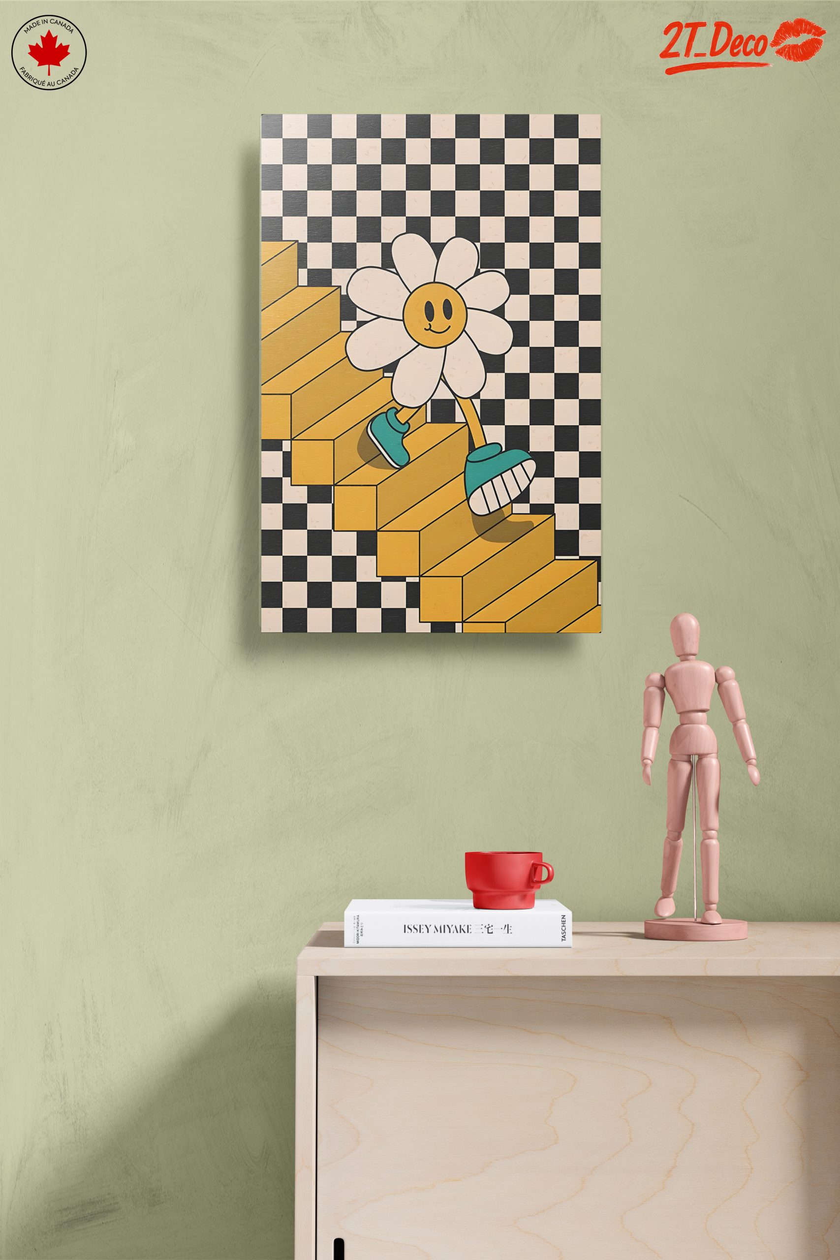 Whimsical Doodle Flower on Stairs - Image 14