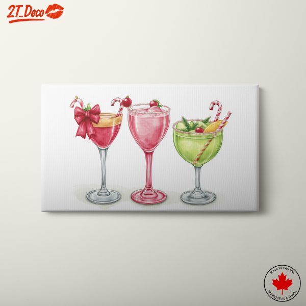 Colorful Festive Cocktail Art for Holiday Decor