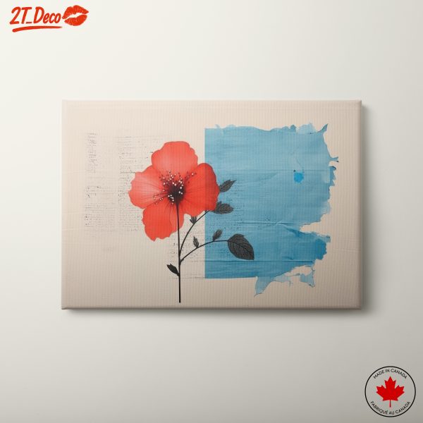 Vibrant Botanical Abstract Artwork with Flower
