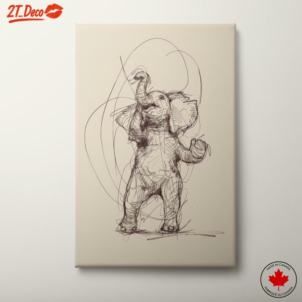 Stylized Elephant Sketch Art