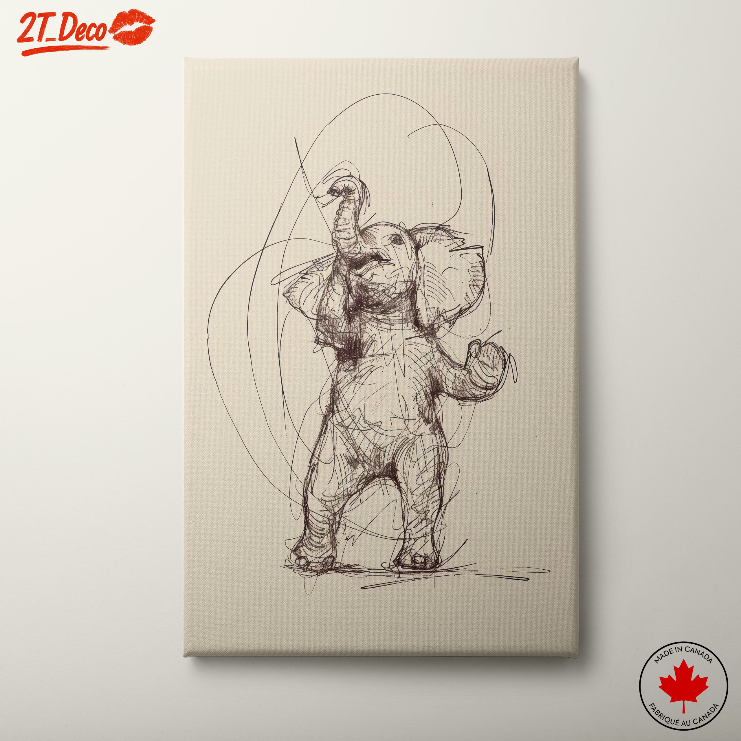Stylized Elephant Sketch Art