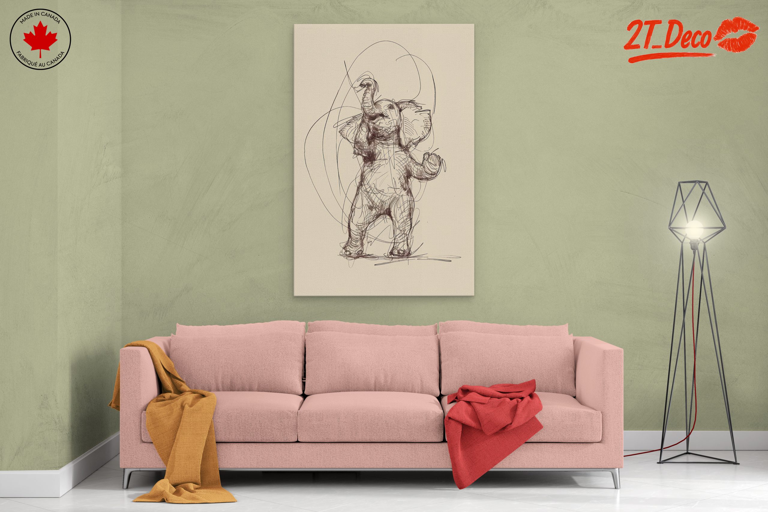 Stylized Elephant Sketch Art - Image 2