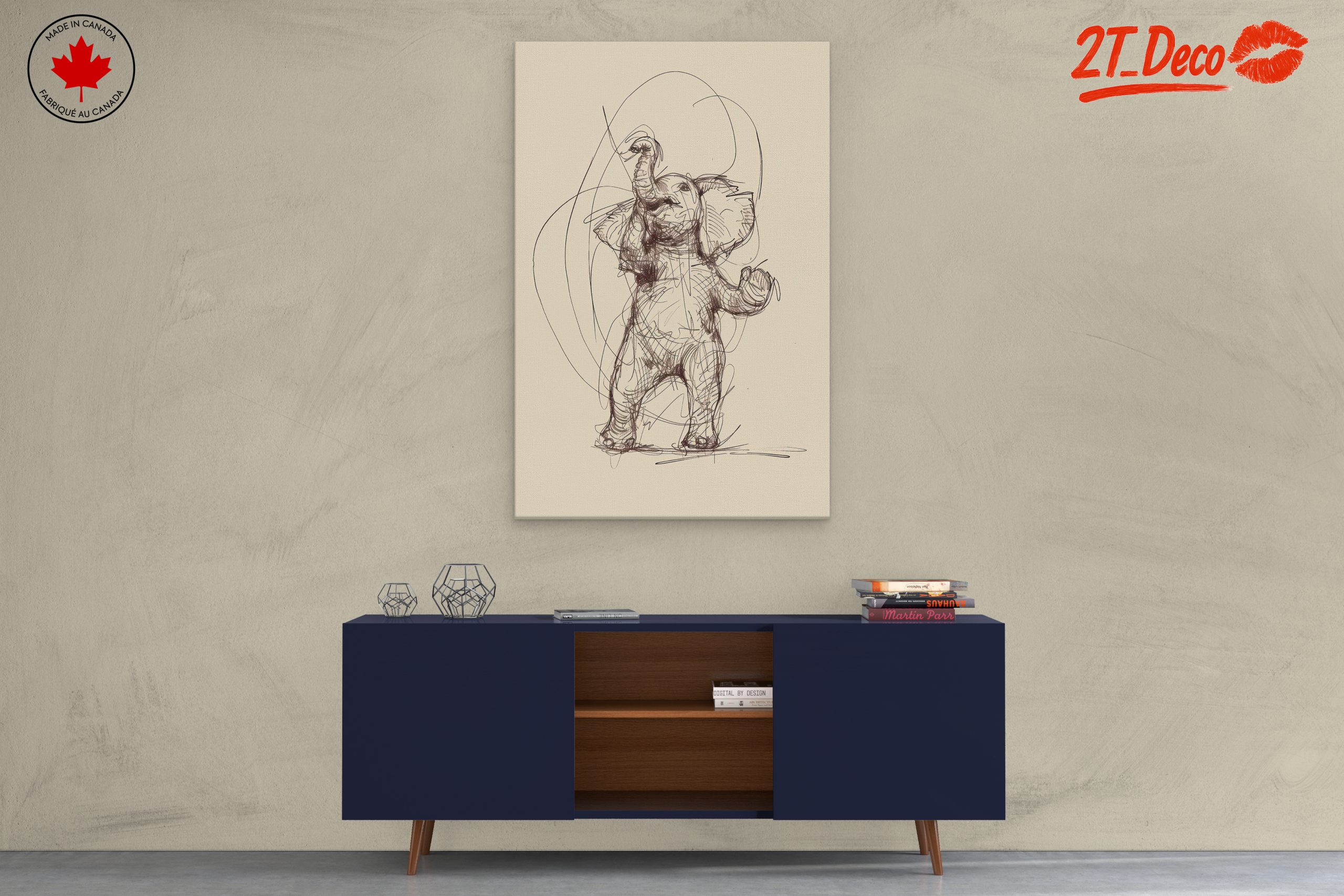 Stylized Elephant Sketch Art - Image 3