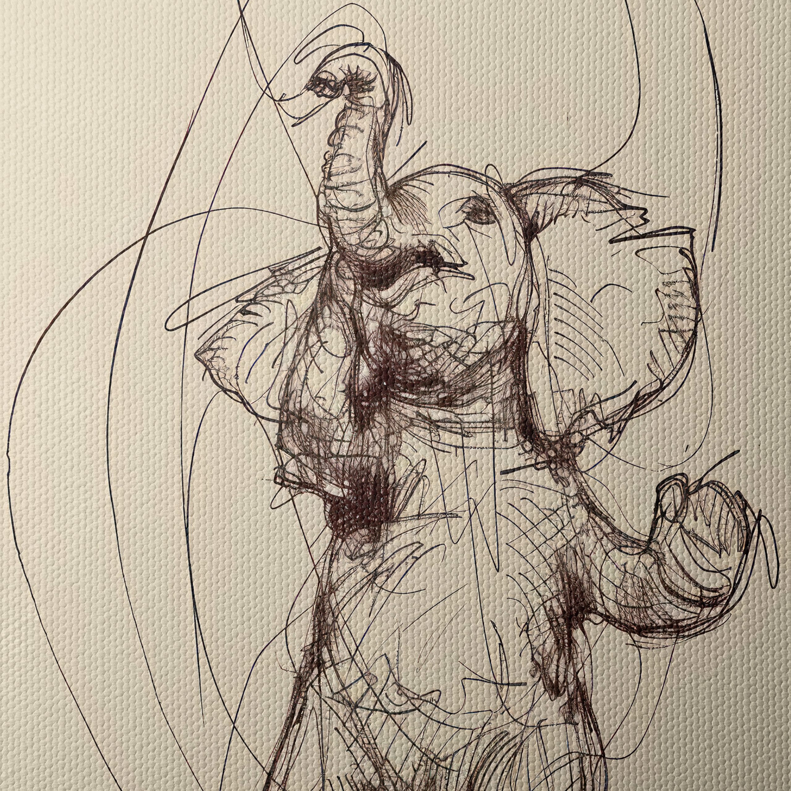 Stylized Elephant Sketch Art - Image 4